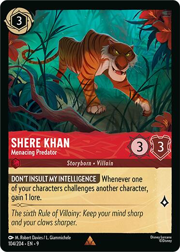 Disney Lorcana: Shere Khan - Menacing Predator card image