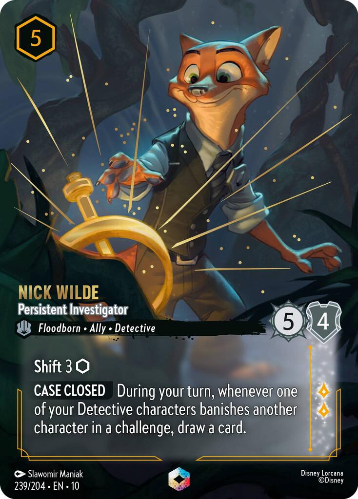 Disney Lorcana: Nick Wilde - Persistent Investigator (Enchanted) card image