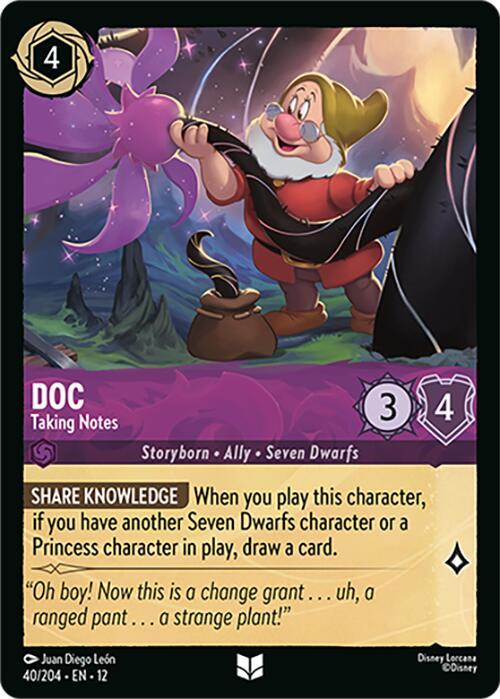 Disney Lorcana: Doc - Taking Notes card image