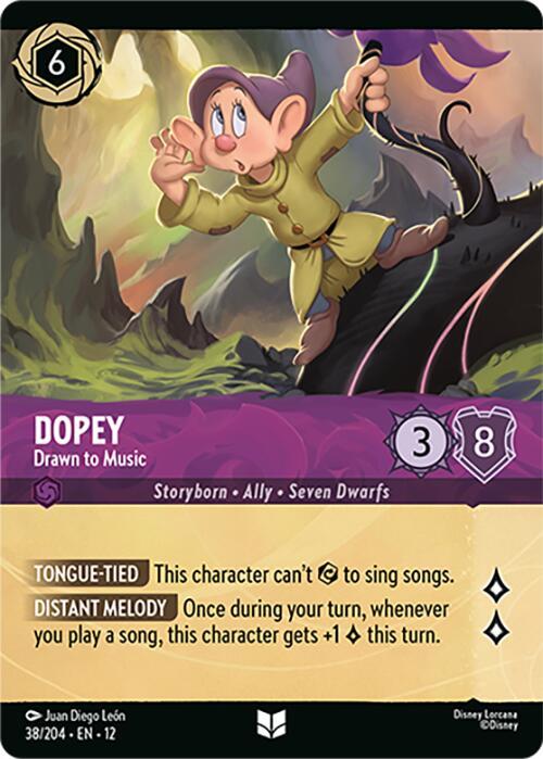 Disney Lorcana: Dopey - Drawn to Music (Foil) card image