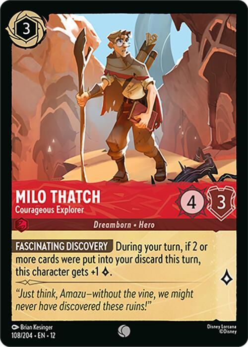 Disney Lorcana: Milo Thatch - Courageous Explorer card image