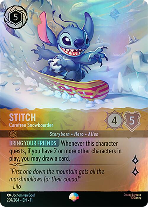 Disney Lorcana: Stitch - Carefree Snowboarder (Epic) card image