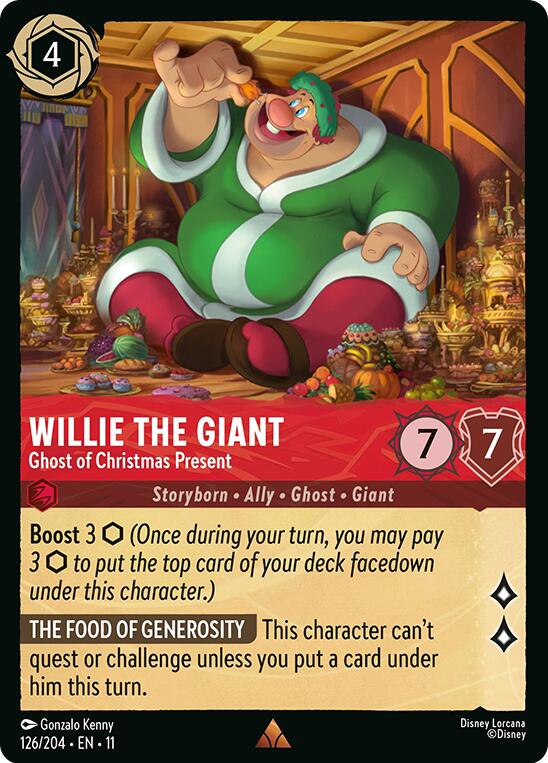 Disney Lorcana: Willie the Giant - Ghost of Christmas Present card image