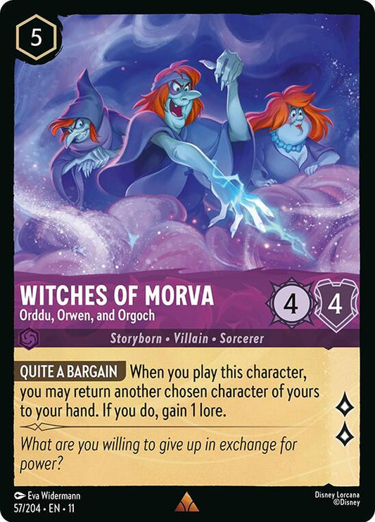 Disney Lorcana: Witches of Morva - Orddu, Orwen, and Orgoch card image