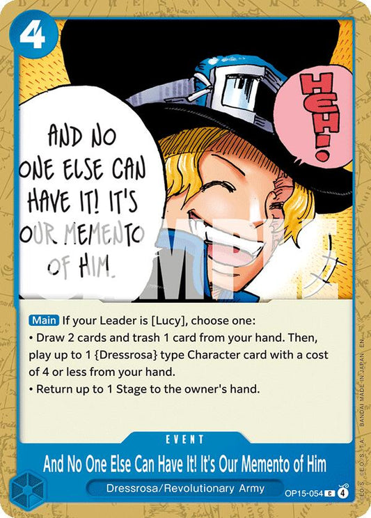One Piece Card Game: And No One Else Can Have It! It's Our Memento of Him card image