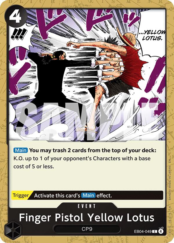 One Piece Card Game: Finger Pistol Yellow Lotus card image