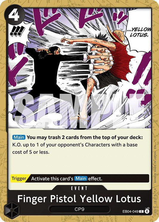One Piece Card Game: Finger Pistol Yellow Lotus card image
