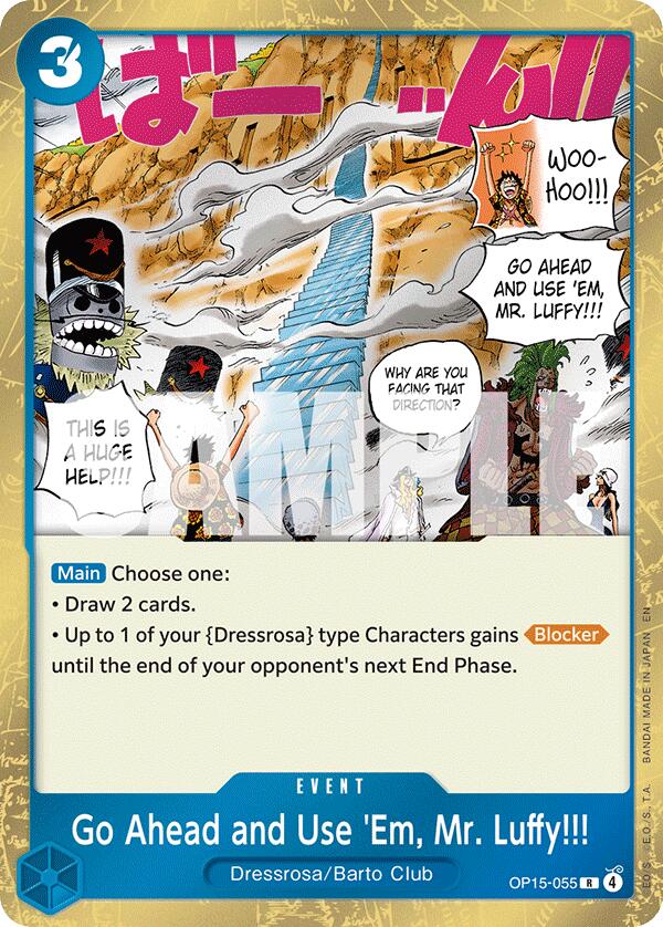 One Piece Card Game: Go Ahead and Use 'Em, Mr. Luffy!!! card image