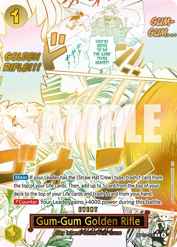 One Piece Card Game: Gum-Gum Golden Rifle (Alternate Art) card image