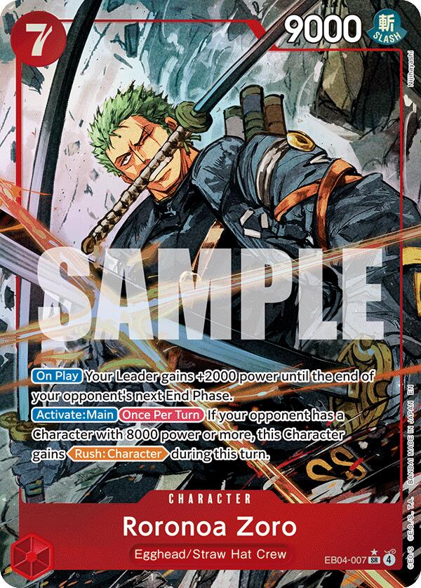 One Piece Card Game: Roronoa Zoro (EB04-007) (Alternate Art) card image