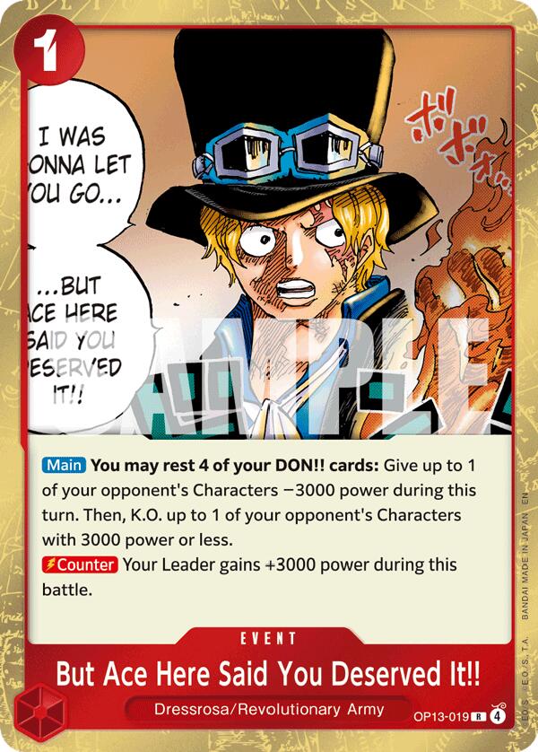 One Piece Card Game: But Ace Here Said You Deserved It!! card image
