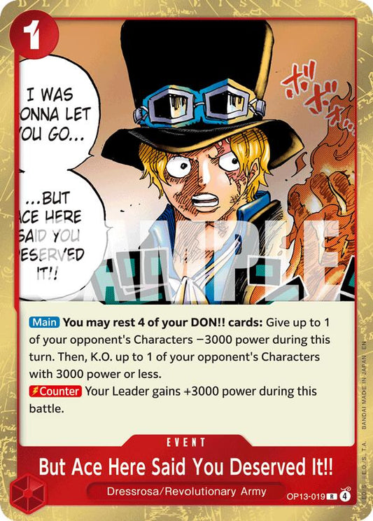 One Piece Card Game: But Ace Here Said You Deserved It!! card image