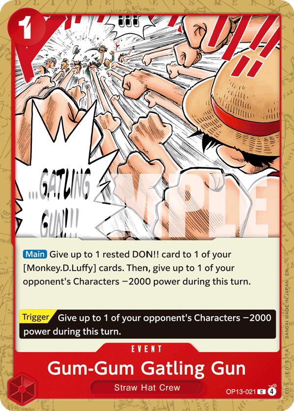 One Piece Card Game: Gum-Gum Gatling Gun card image