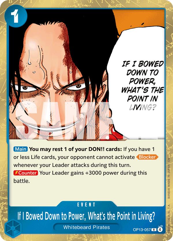 One Piece Card Game: If I Bowed Down to Power, What's the Point in Living? card image
