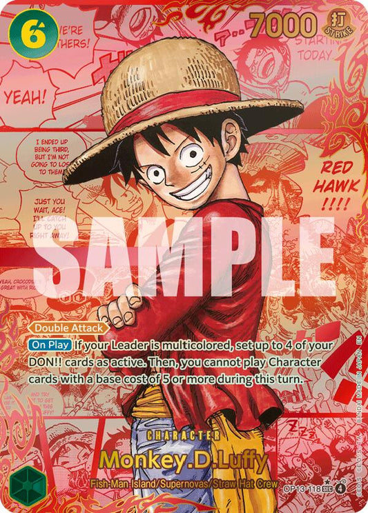 One Piece Card Game: Monkey.D.Luffy (118) (Red Super Alternate Art) card image