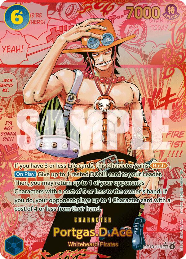 One Piece Card Game: Portgas.D.Ace (119) (Red Super Alternate Art) card image