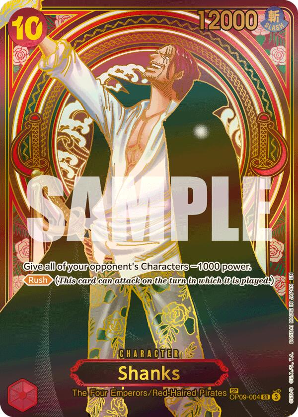 One Piece Card Game: Shanks - OP09-004 (SP) (Gold) card image