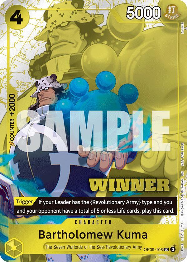 One Piece Card Game: Bartholomew Kuma (Winner Pack 2025 Vol. 4) card image
