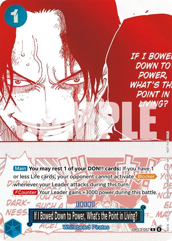 One Piece Card Game: If I Bowed Down to Power, What's the Point in Living? (3rd Anniversary Treasure Campaign Pack) card image