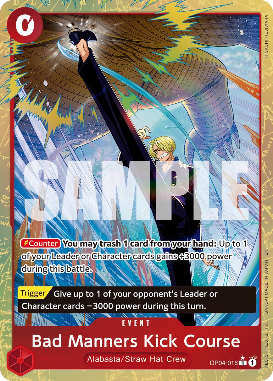 One Piece Card Game: Bad Manners Kick Course (Alternate Art) card image