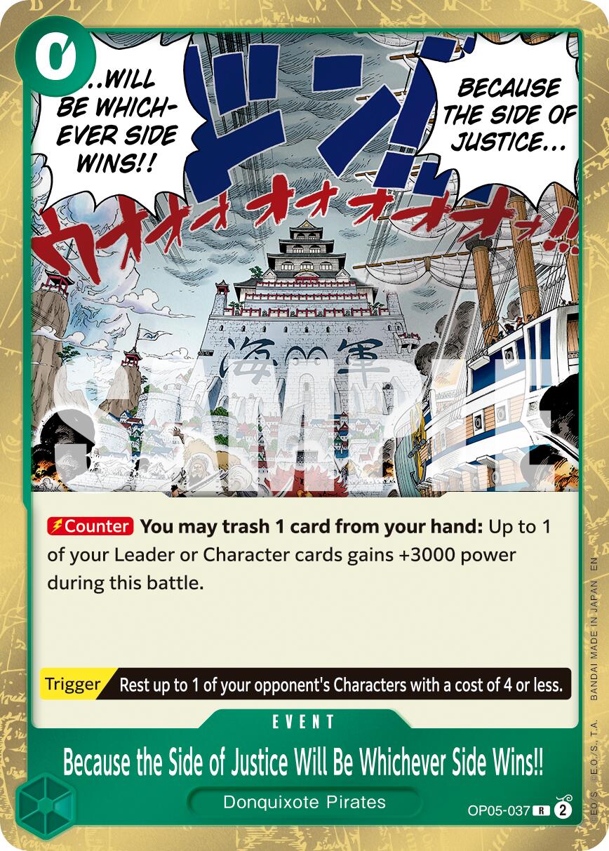 One Piece Card Game: Because the Side of Justice Will Be Whichever Side Wins!! (Reprint) card image