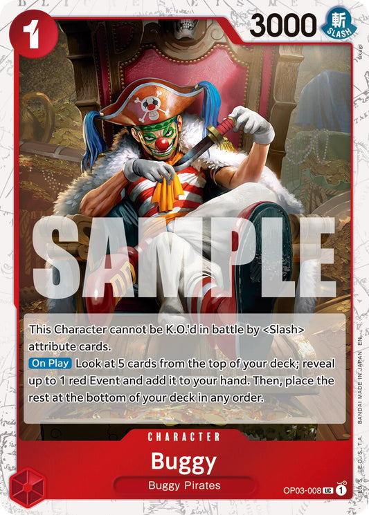 One Piece Card Game: Buggy - OP03-008 (Pirate Foil) card image