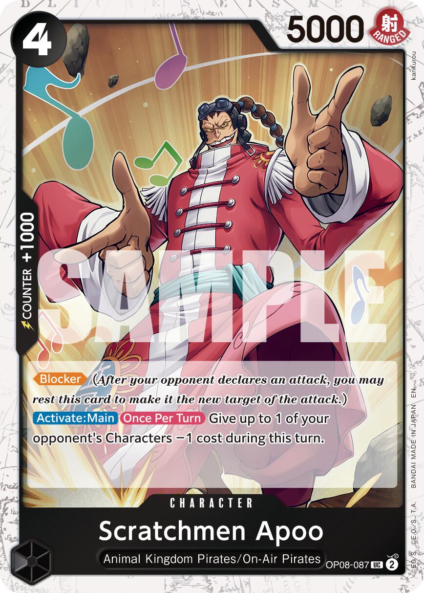 One Piece Card Game: Scratchmen Apoo - OP08-087 (Pirate Foil) card image