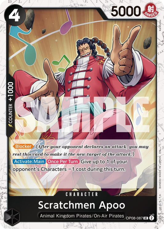 One Piece Card Game: Scratchmen Apoo - OP08-087 (Pirate Foil) card image