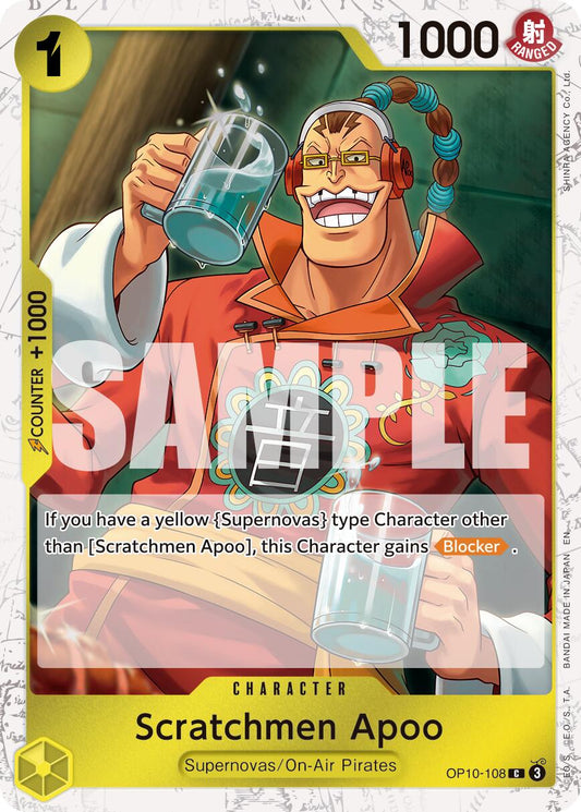 One Piece Card Game: Scratchmen Apoo - OP10-108 (Pirate Foil) card image