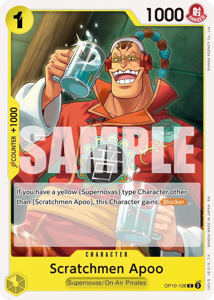 One Piece Card Game: Scratchmen Apoo - OP10-108 (Reprint) card image