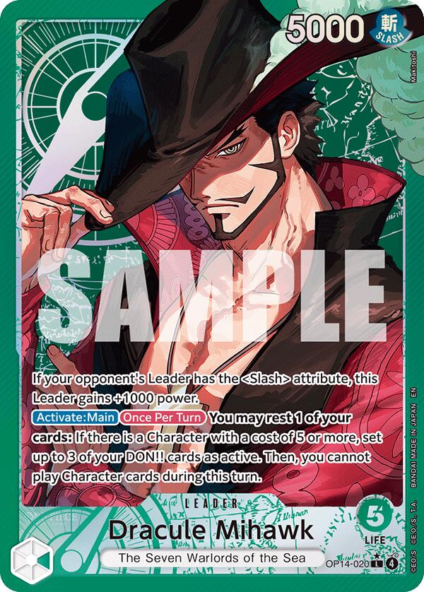 One Piece Card Game: Dracule Mihawk - OP14-020 (Alternate Art) card image
