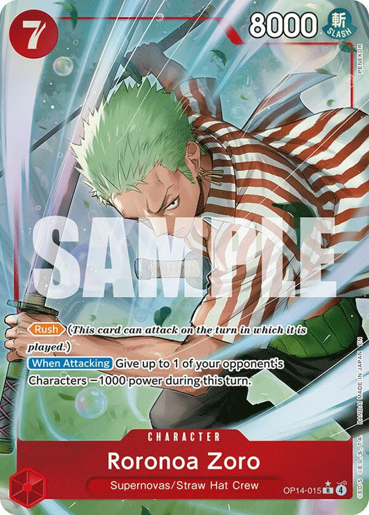 One Piece Card Game: Roronoa Zoro - OP14-015 (Alternate Art) card image