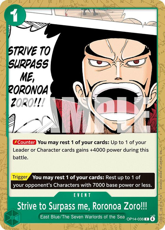 One Piece Card Game: Strive to Surpass me, Roronoa Zoro!!! card image