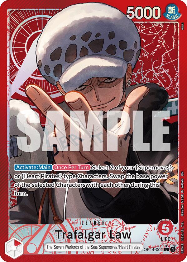 One Piece Card Game: Trafalgar Law - OP14-001 (Alternate Art) card image