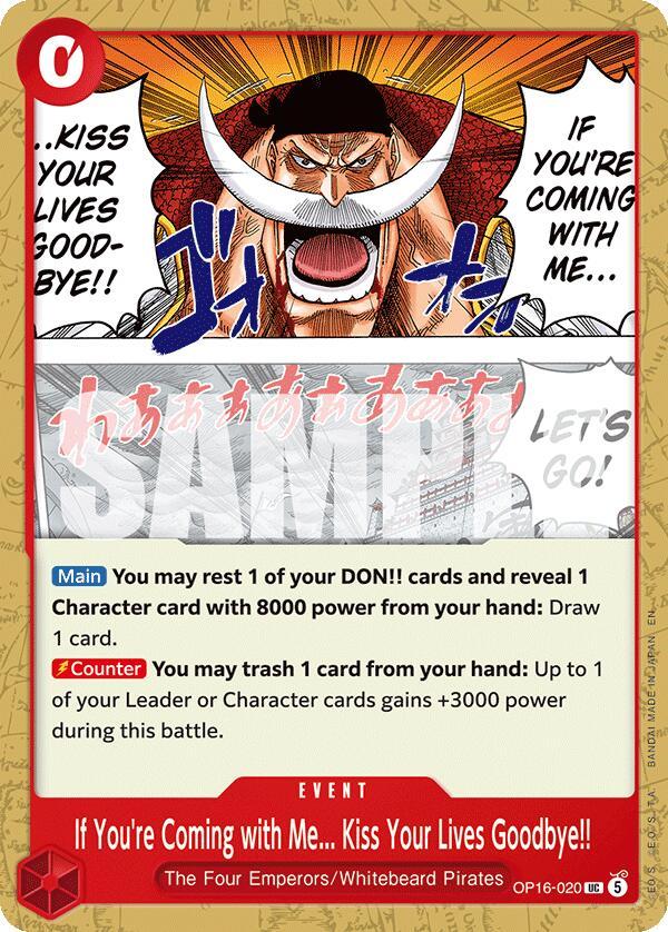 One Piece Card Game: If You're Coming with Me...Kiss Your Lives Goodbye!! card image