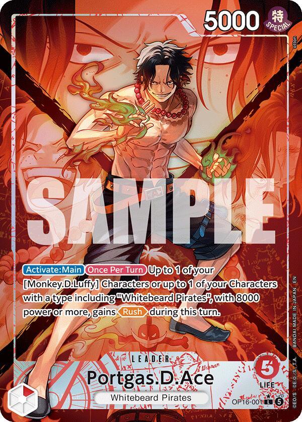One Piece Card Game: Portgas.D.Ace (001) (Alternate Art) card image