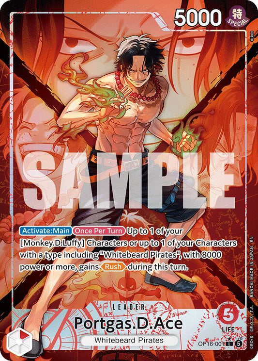 One Piece Card Game: Portgas.D.Ace (001) (Alternate Art) card image