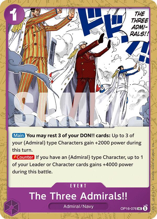 One Piece Card Game: The Three Admirals!! card image