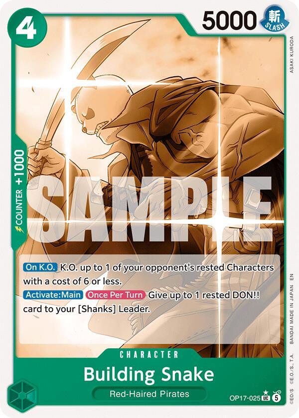 One Piece Card Game: Building Snake (Pandaman Art) card image