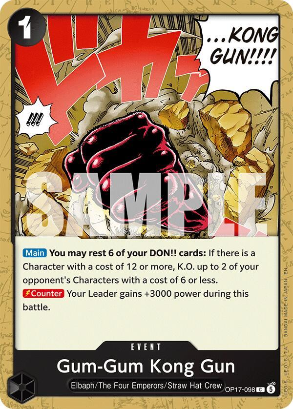 One Piece Card Game: Gum-Gum Kong Gun card image