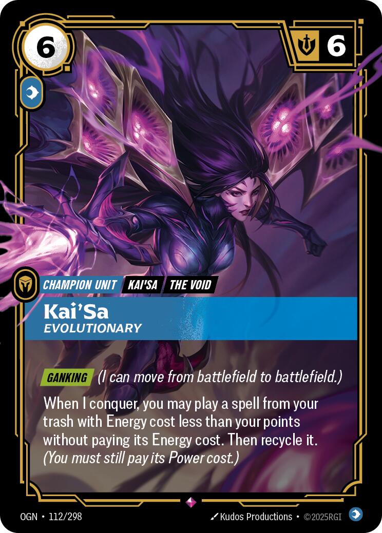 Riftbound: League of Legends Trading Card Game: Kai'Sa - Evolutionary card image