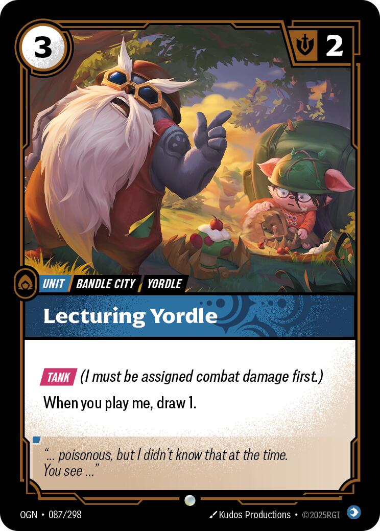 Riftbound: League of Legends Trading Card Game: Lecturing Yordle card image