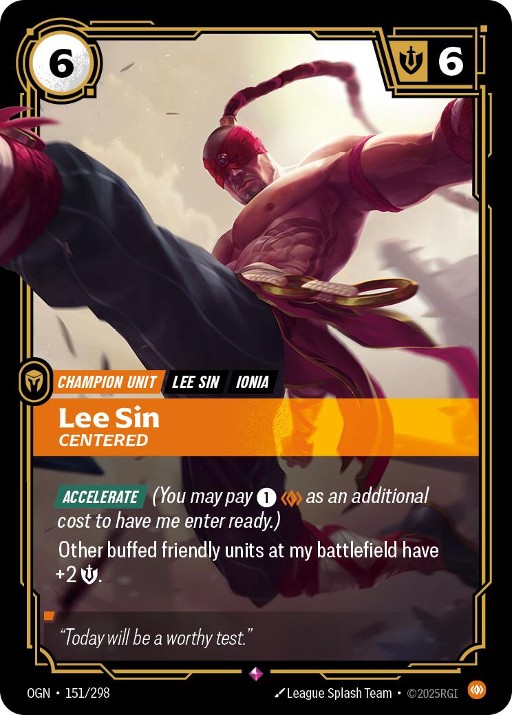 Riftbound: League of Legends Trading Card Game: Lee Sin - Centered card image