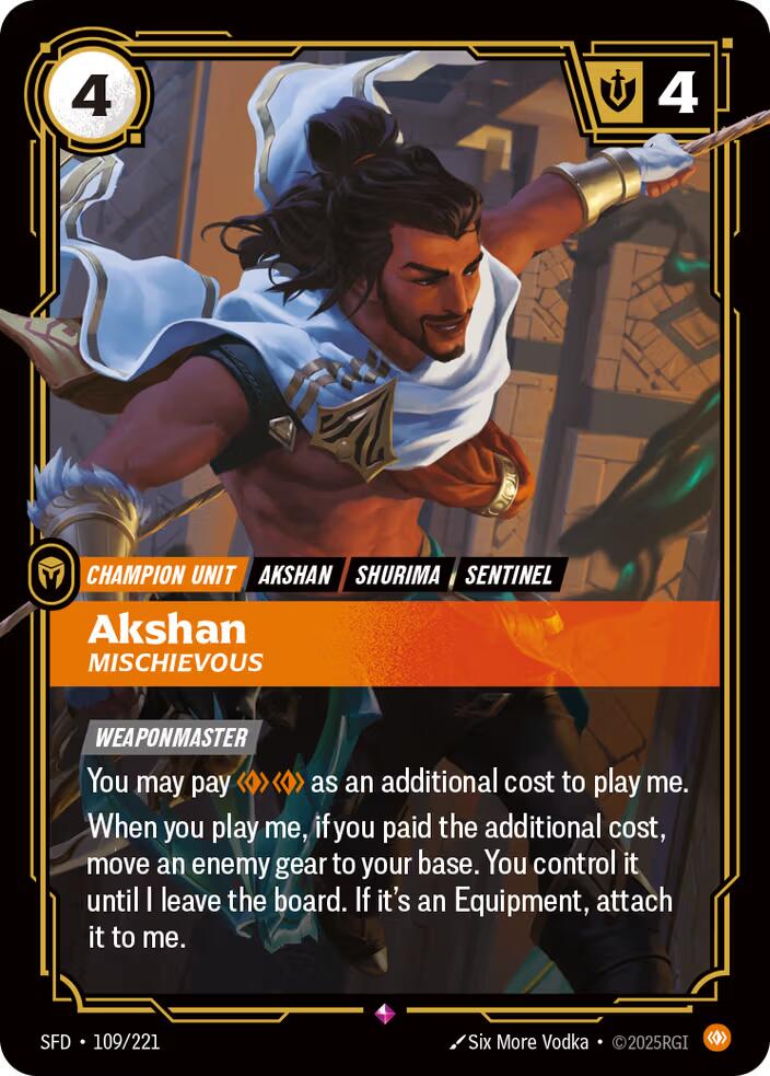 Riftbound: League of Legends Trading Card Game: Akshan - Mischievous card image