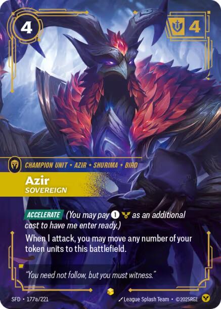 Riftbound: League of Legends Trading Card Game: Azir - Sovereign (Alternate Art) card image