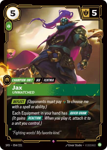 Riftbound: League of Legends Trading Card Game: Jax - Unmatched card image