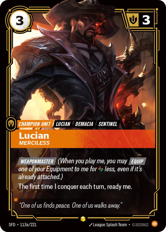 Riftbound: League of Legends Trading Card Game: Lucian - Merciless (Alternate Art) card image