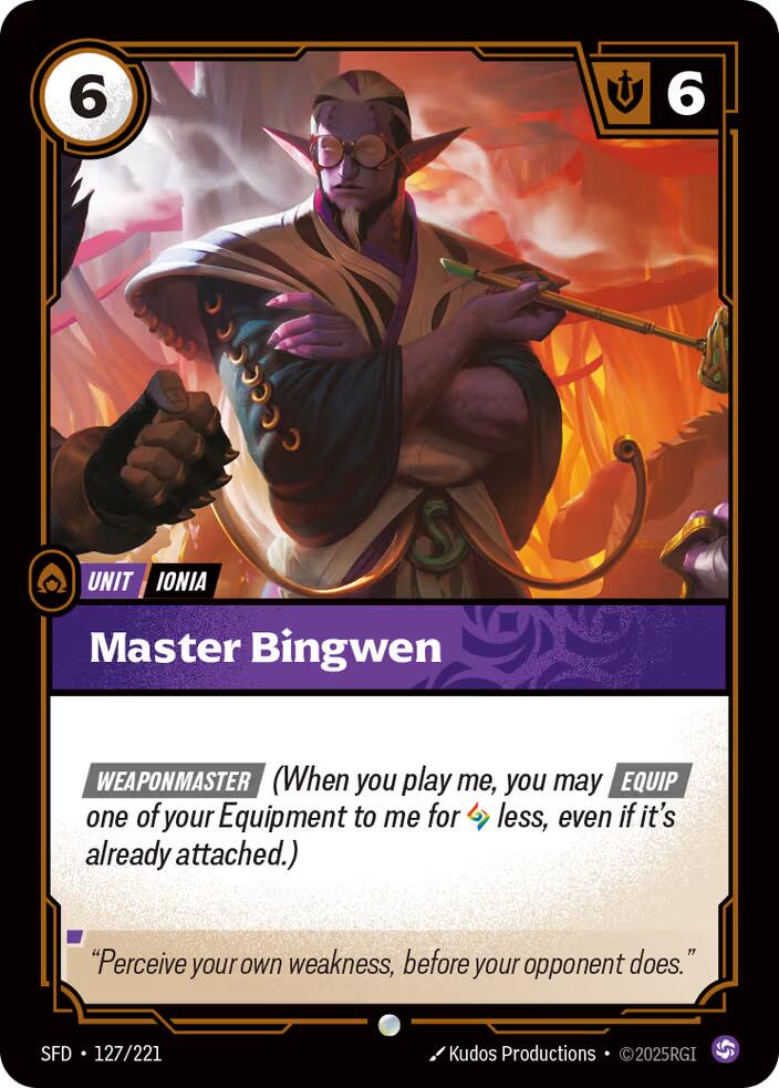 Riftbound: League of Legends Trading Card Game: Master Bingwen card image