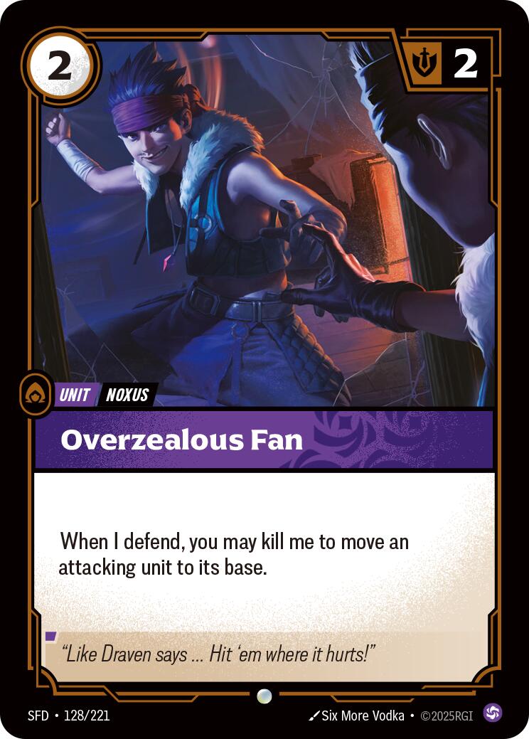 Riftbound: League of Legends Trading Card Game: Overzealous Fan card image