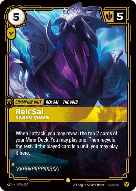 Riftbound: League of Legends Trading Card Game: Rek'Sai - Swarm Queen (Alternate Art) card image